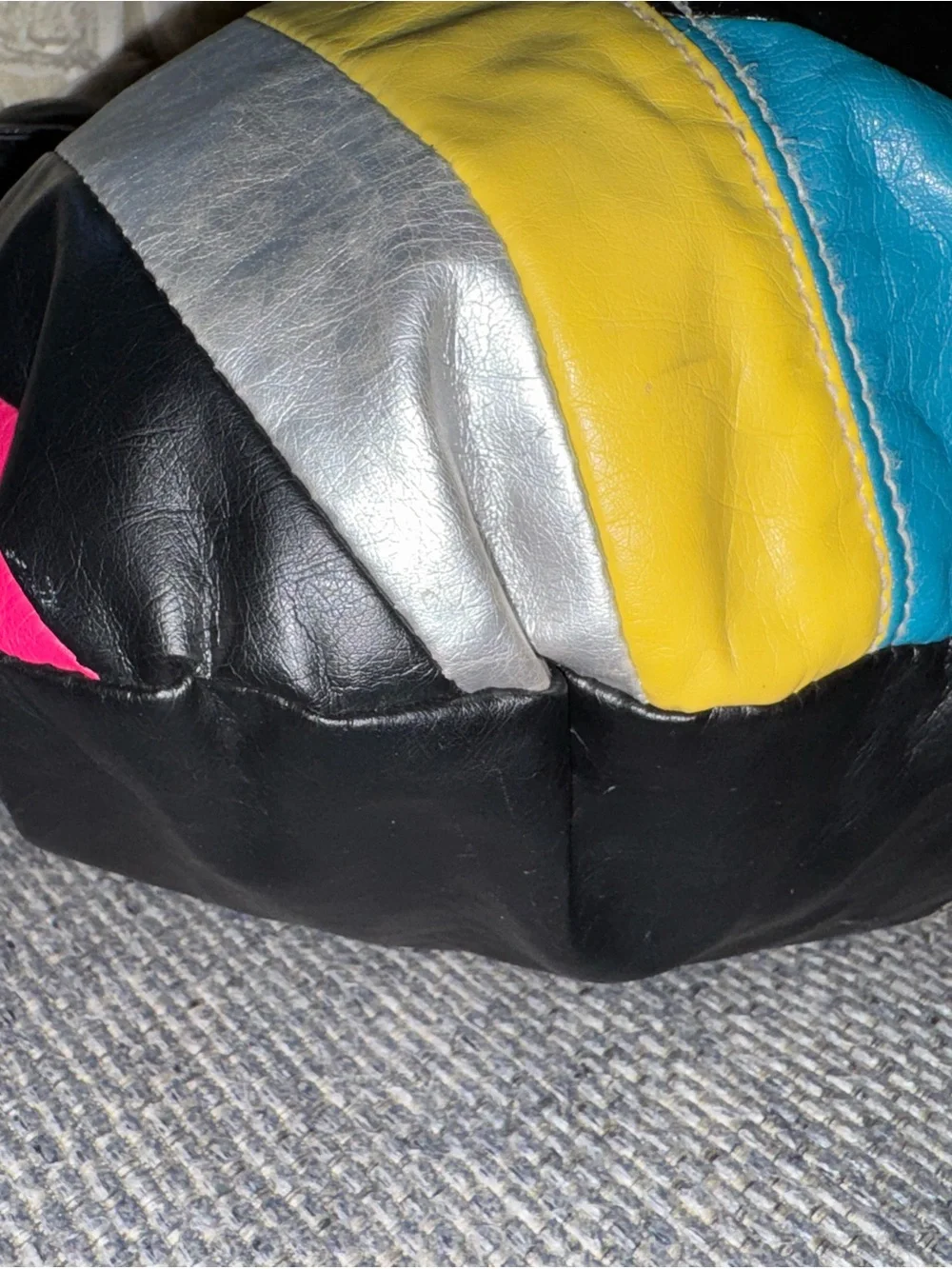 Y2K Multi-Color Patchwork Leather Hobo Bag